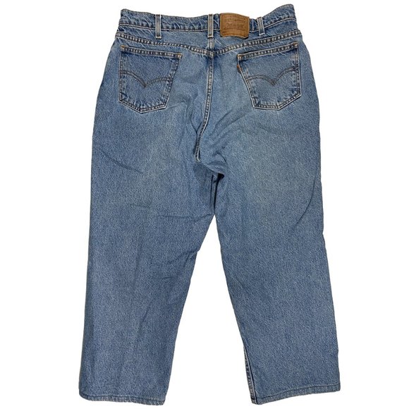 1995 Levi's orange tab light wash Husky cropped jeans mens size 33x25 - Picture 2 of 8